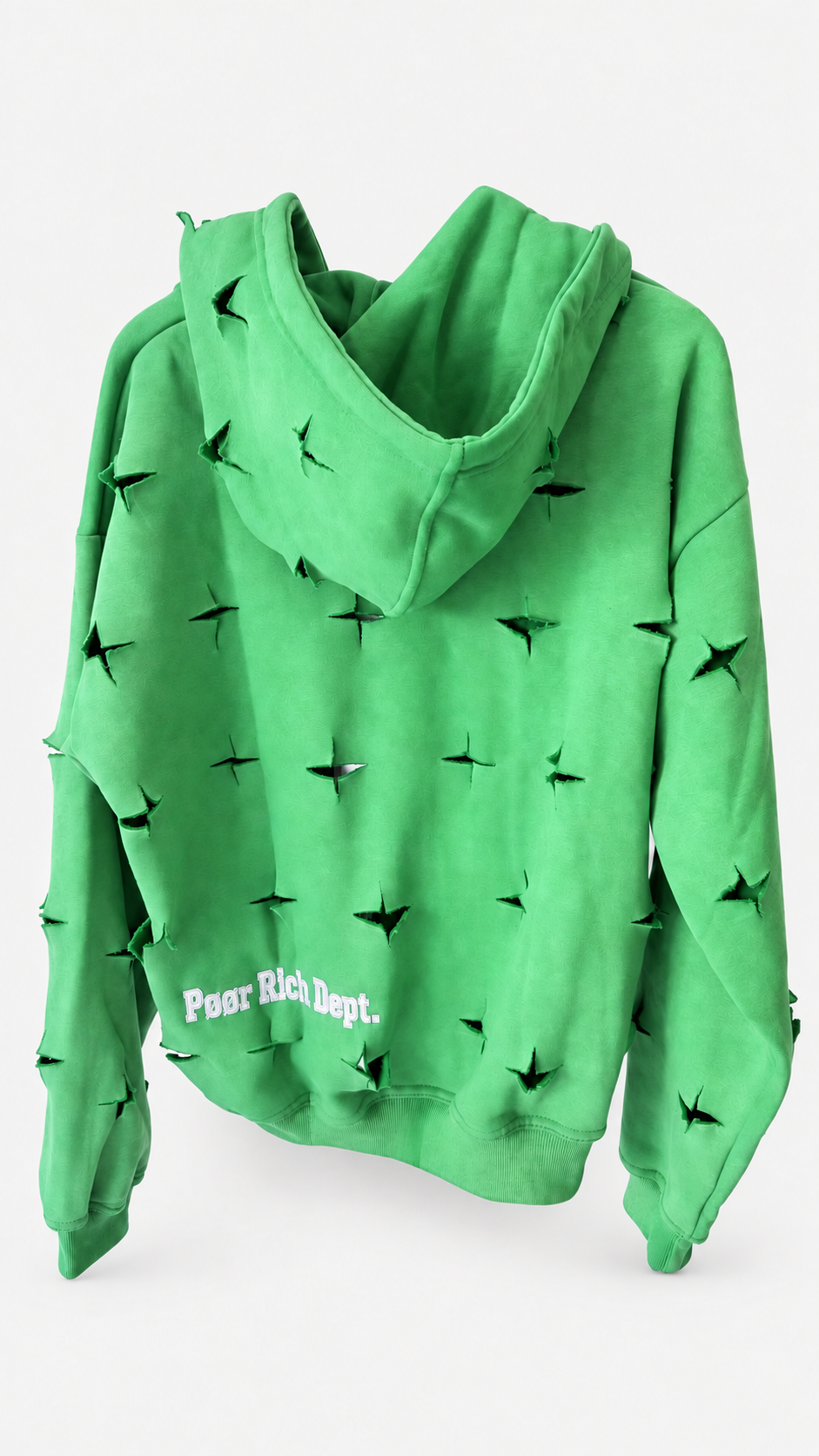 Emerald Distressed Zip Hoodie